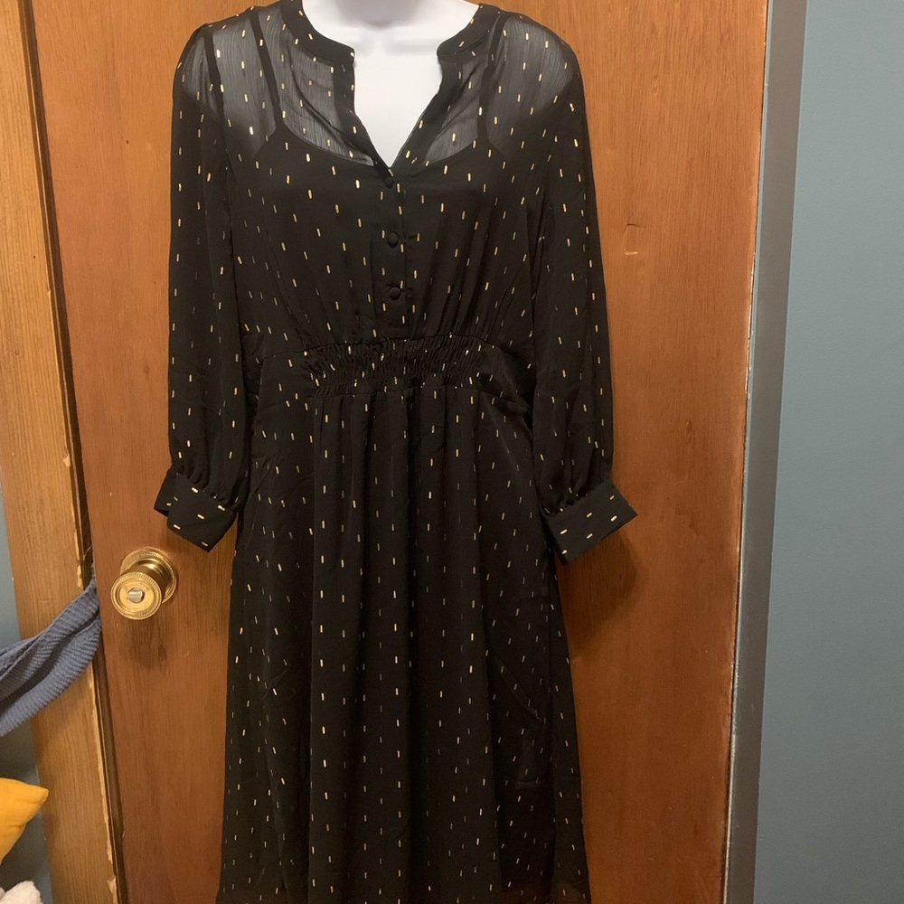 Banana Republic Black & Gold Dress - new!